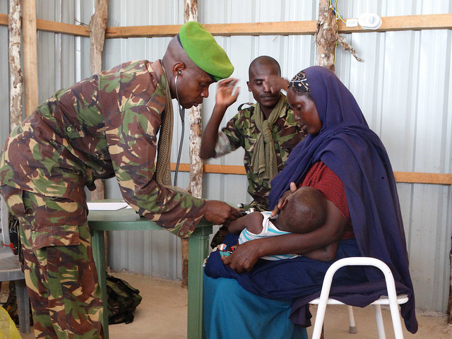 AMISOM KDF Troops Hold Free Medical Camp In Dhobley AMISOM